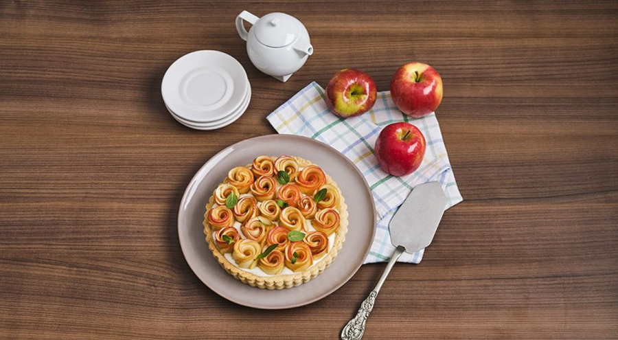 tarta de rosas de manzana