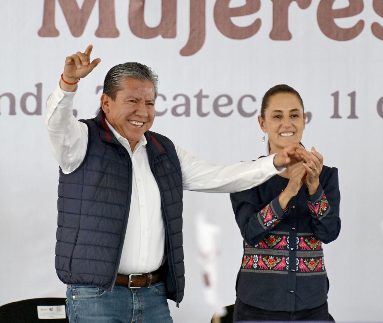 Sheinbaum reconoce a David Monreal y refrenda compromiso con el bienestar y la soberanía en Zacatecas